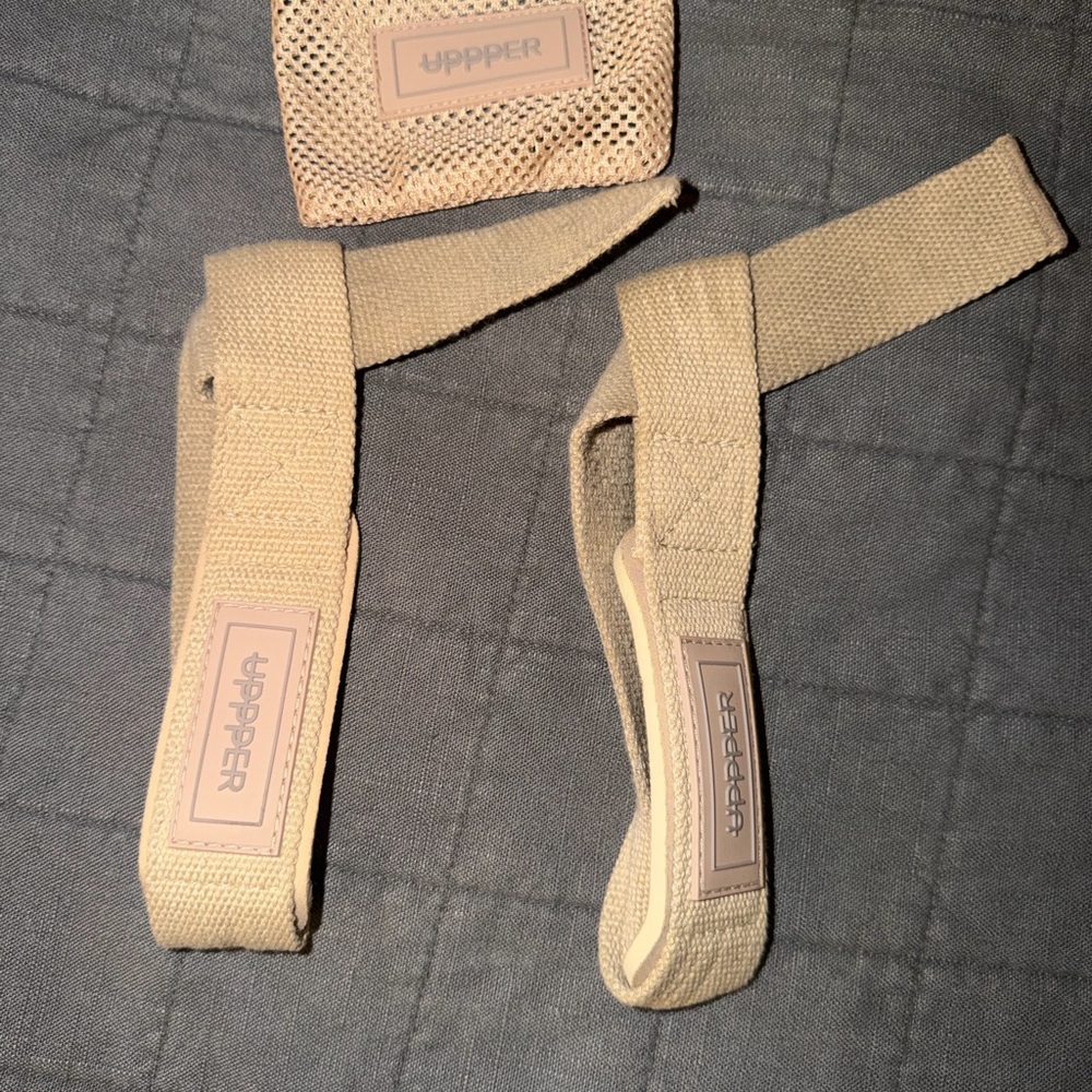 Padded Lifting Straps for Gym - Tan